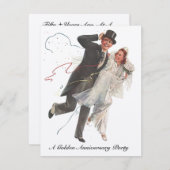 Nostalgische uitnodigingen voor trouwdag-herdenkin (Voorkant / Achterkant)