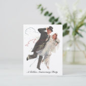 Nostalgische uitnodigingen voor trouwdag-herdenkin (Staand voorkant)