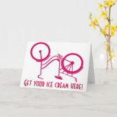 Nostalgische Upside Down Bicycle Ice Cream verjaar Kaart (Gele Bloem)