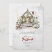 Nostalgische  vakantie Cottage Christmas Kaart (Voorkant)
