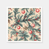Nostalgische vakantie Ornamenten en Branches Décou Servet (Voorkant)