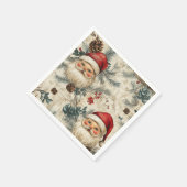 Nostalgische vakantie Rosy Santa Pattern Découpage Servet (Hoek)