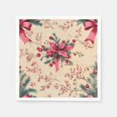 Nostalgische vakantie Roze Bogen & bessen Découpag Servet (Voorkant)