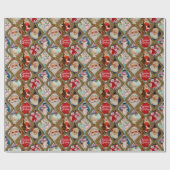 Nostalgische vakantiegangers cadeaupapier (Vlak)