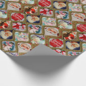 Nostalgische vakantiegangers cadeaupapier (Hoek)