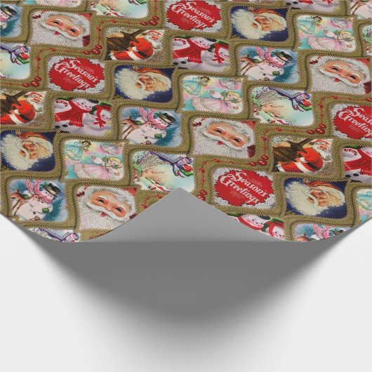 Nostalgische vakantiegangers cadeaupapier (Hoek)