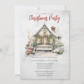Nostalgische  vakantiehuisje kerstfeest kaart (Voorkant)