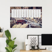 Nostalgische Verjaardagskalender voor het gezin me Poster (Thuiskantoor)