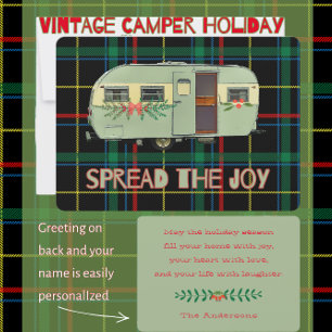 Nostalgische Vintage Camper Verspreid de Vreugde Feestdagenkaart