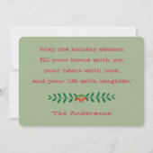 Nostalgische Vintage Camper Verspreid de Vrolijkhe Feestdagenkaart (Achterkant)