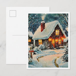 Nostalgische Vintage Kerst Thuis Briefkaart