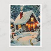 Nostalgische Vintage Kerst Thuis Briefkaart (Voorkant)