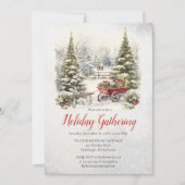Nostalgische Vintage Kerstboom Kerst Gathering Kaart (Voorkant)
