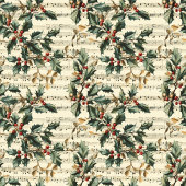 Nostalgische vintage kerstliederen hulstbessen douchegordijn