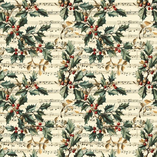 Nostalgische vintage kerstliederen hulstbessen douchegordijn