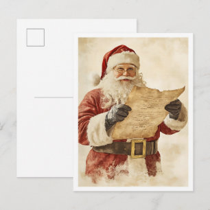 Nostalgische Vintage Kerstman Briefkaart