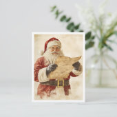 Nostalgische Vintage Kerstman Briefkaart (Staand voorkant)