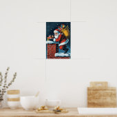 Nostalgische Vintage Kerstman Poster (Keuken)