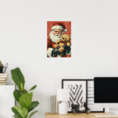 Nostalgische Vintage Kerstman Poster (Thuiskantoor)
