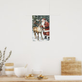 Nostalgische Vintage Kerstman Poster (Keuken)