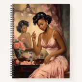 Nostalgische Vintage Melanated Vrouw Notitieboek (Voorkant)