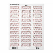 Nostalgische Vintage Rode Kerstbellen Etiket (Full Sheet)