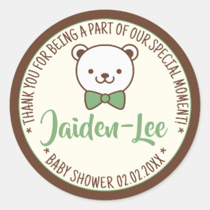 Nostalgische Vintage Teddy Bear Baby shower Labels