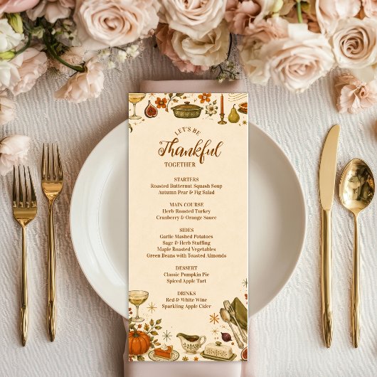 Nostalgische Vintage Thanksgiving Supper Club Menu