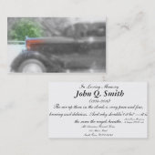 Nostalgische vrachtwagen Funeral and Memorial Card Visitekaartje (Voorkant / Achterkant)