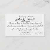 Nostalgische vrachtwagen Funeral and Memorial Card Visitekaartje (Achterkant)