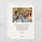 Nostalgische vrolijke kerst rode huis retro feestdagenkaart (Achterkant)