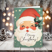 Nostalgische vrolijke kerst Schattigee kerstman ge Feestdagen Kaart
