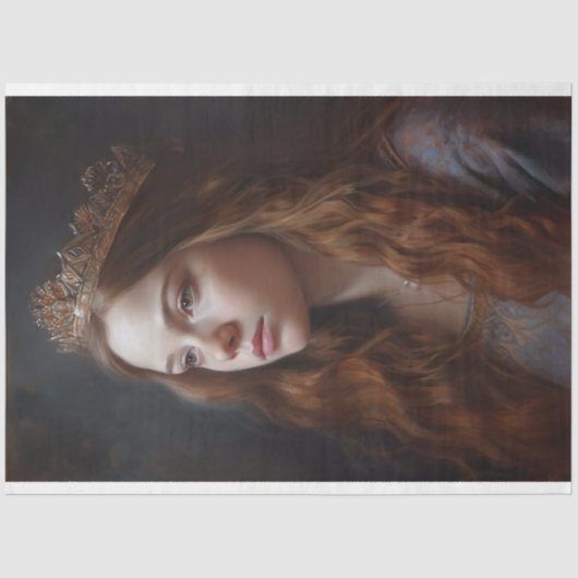 Nostalgische vrouw met Tiara 3 Decoupage papier (Voorkant)