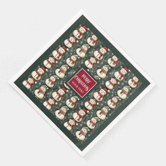 Nostalgische Waterverf traditionele kerstservetten Servet (Hoek)