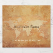 Nostalgische wereldkaart van oud papier voor drank bier etiket (Enkel label)