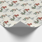 Nostalgische Winter Hockey Cadeaupapier (Hoek)