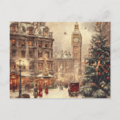 Nostalgische winter in Londen Feestdagenkaart (Voorkant)