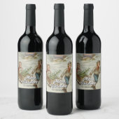 Nostalgische Winter Sleigh Ride Wine Label Wijn Etiket (Flessen)