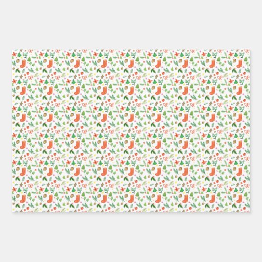 Nostalgische Winterkerst Inpakpapier Vel (Voorkant 3)