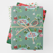 Nostalgische Winterkerst Inpakpapier Vel (In situ)