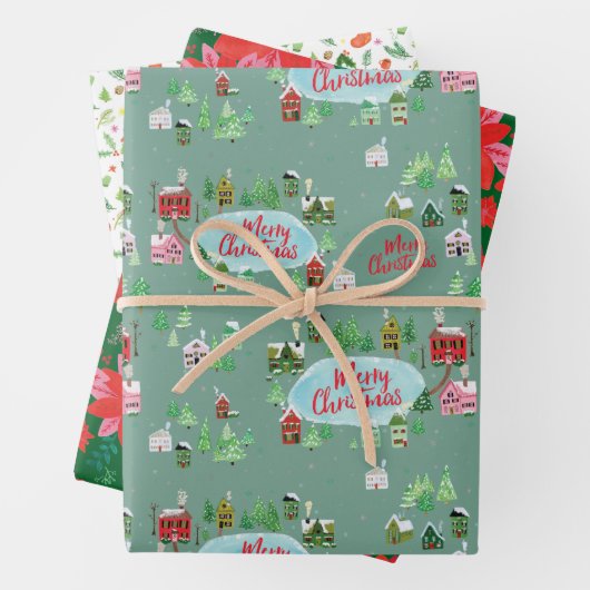 Nostalgische Winterkerst Inpakpapier Vel (In situ)