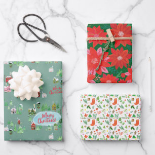 Nostalgische Winterkerst Inpakpapier Vel