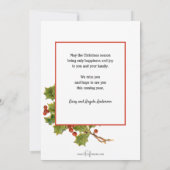 Nostalgische  winterscène en kerst Holly Feestdagenkaart (Achterkant)