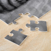 Nostalgische zwarte en witte puzzel legpuzzel (Zijkant)