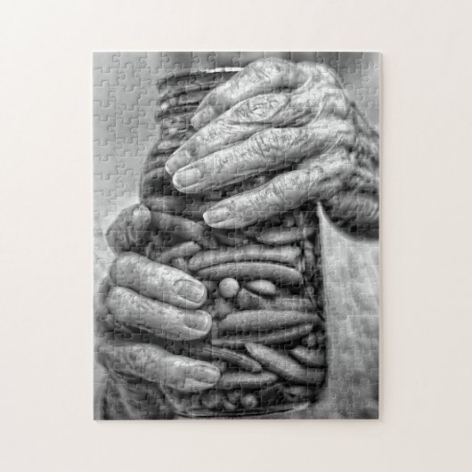 Nostalgische zwarte en witte puzzel legpuzzel (Verticaal)