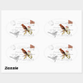 Nostalgisches Motiv  mit Vogel Ovale Sticker (Vel)