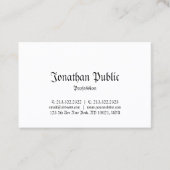 Nostalgy Elegant Classic look  Plain Chic Visitekaartje (Voorkant)