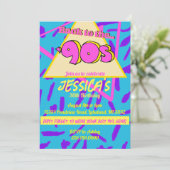 Nostaligic Throwback Birthday Invitation 90 Kaart (Staand voorkant)