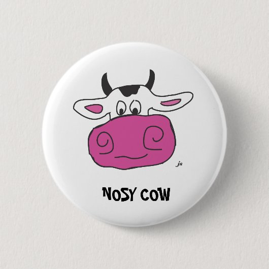 NOSY COW RONDE BUTTON 5,7 CM (Voorkant)
