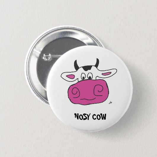 NOSY COW RONDE BUTTON 5,7 CM (Voorkant /achterkant)